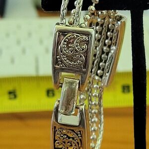 Vintage Signed NAPIER Aries Zodiac Multi Strand Silver Tone Bracelet
